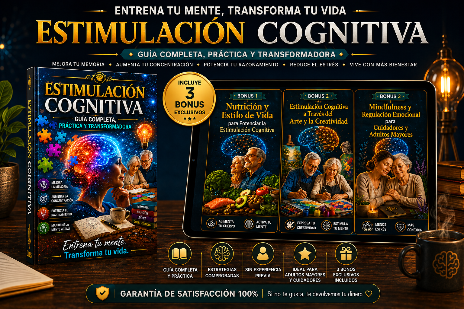 Mente Activa 50-Estimulación Cognitiva + 3 Bonus Gratis